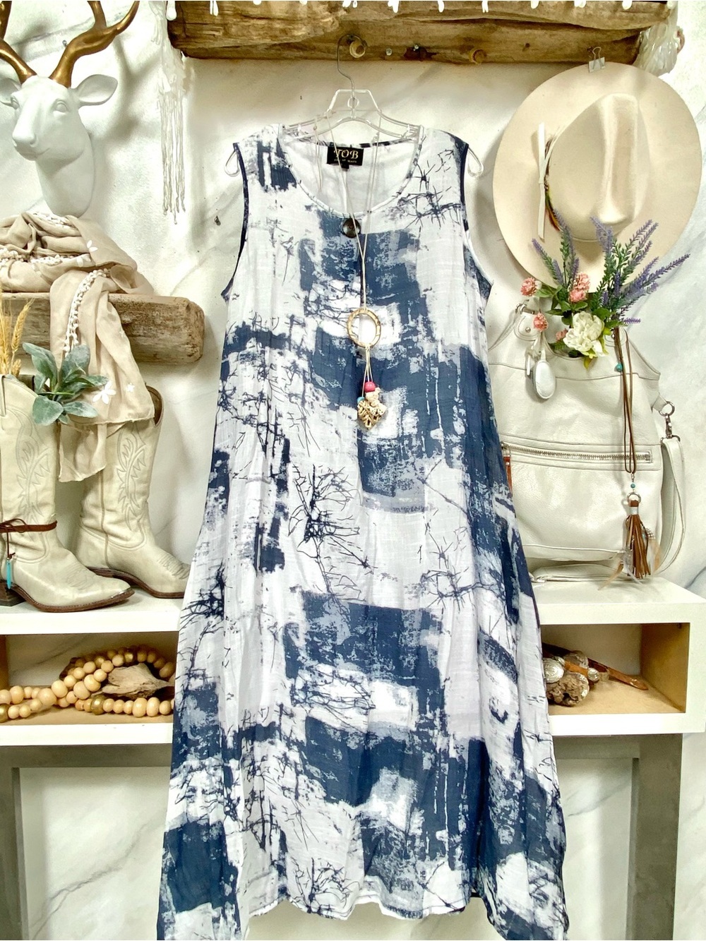 Costal maxi boho dress w resort vacay Mediterranean beach vibe